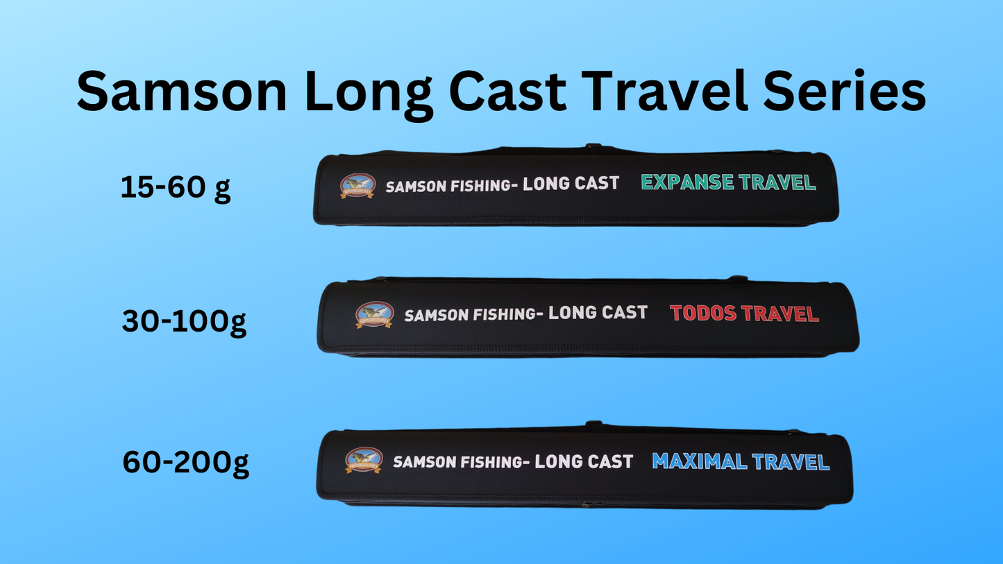 Caña de spinning Samson Long Cast 'Maximal Travel' de 3,6 m (60-200 g)