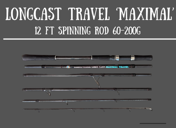 Caña de spinning Samson Long Cast 'Maximal Travel' de 3,6 m (60-200 g)