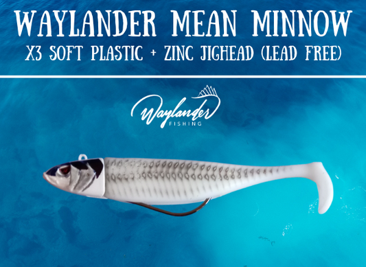 Waylander - Mean Minnow x3 de plástico blando con cabeza plomada (sin plomo)
